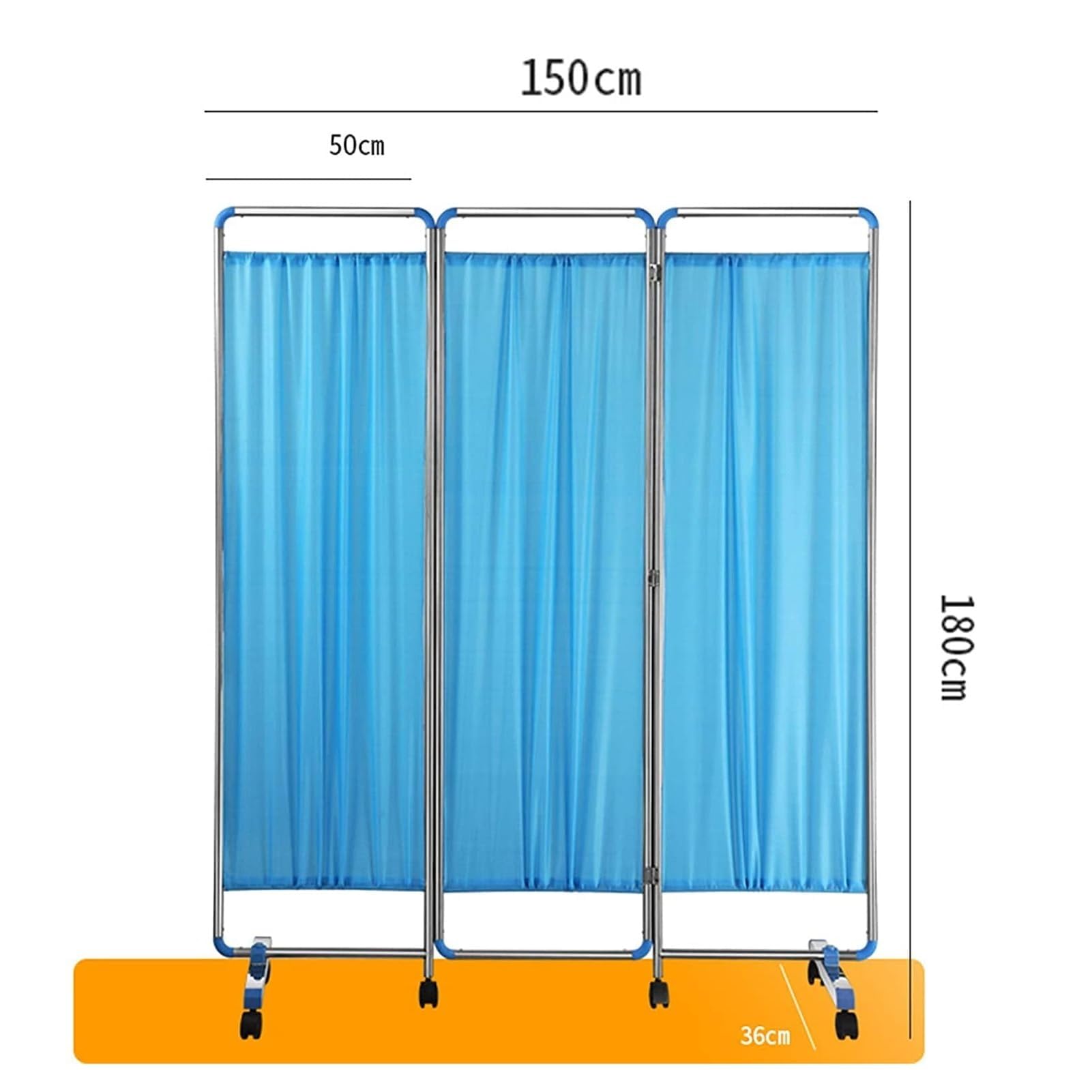 3-Panel Rolling Medical Privacy Screen on Wheels - Portable Room Divider for Clinics, Hospitals & Exam Rooms - Foldable Space-Saving Partition - Ideal for Patient Privacy, Waiting Areas & Office Spaces
