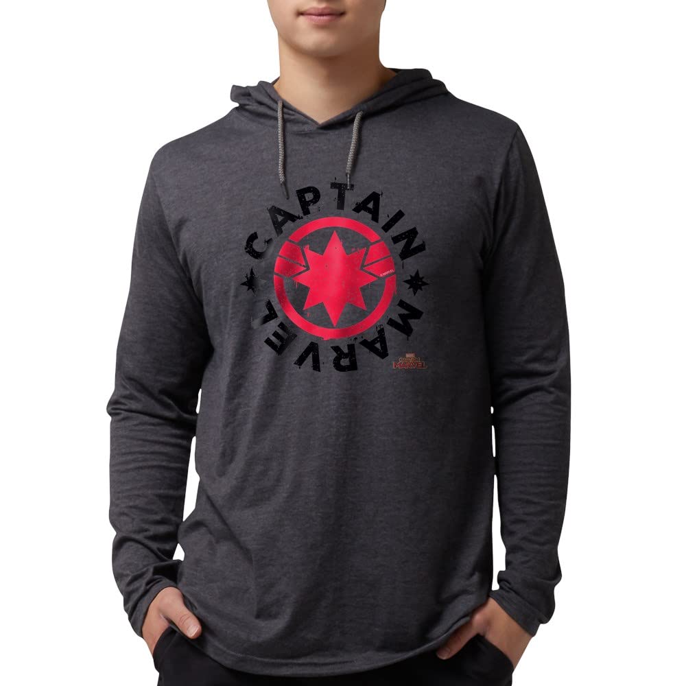 Captain Marvel Long Sleeve Hooded T-Shirt - Superhero Graphic Tee for Women & Men - Perfect for Cosplay, Comic Con & Marvel Fans