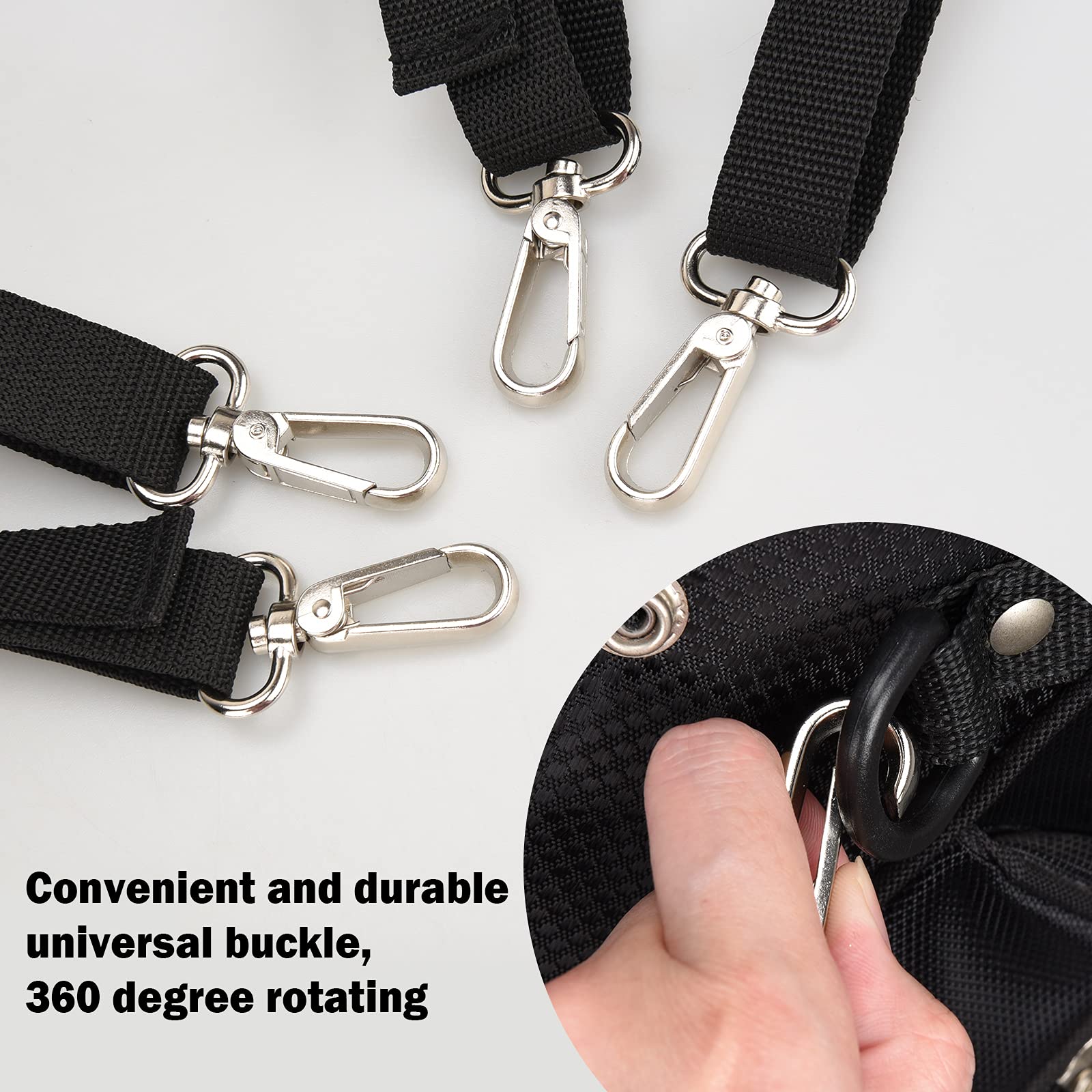 Premium Adjustable Padded Golf Bag Strap - Double Shoulder Support with 4 Rotating Hooks - Replacement Strap for Comfortable Golfing - Perfect for Golfers, Caddies & Driving Range Practice