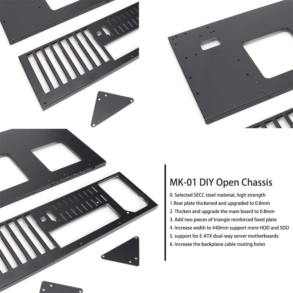 DIY ATX Open Frame Gaming PC Case - 305x245mm Motherboard Bracket & Mining Rig Chassis for Custom Builds | Perfect for Gaming Setups, Crypto Mining & PC Modding