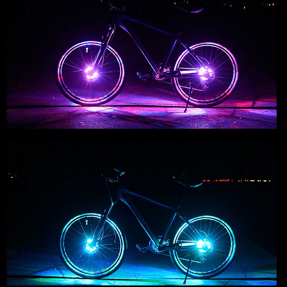 Waterproof LED Bike Wheel Lights - Rechargeable Battery-Powered Spoke Lights for Night Cycling Safety (Kids & Adults) - Perfect for Night Rides, Commuting, and Outdoor Adventures