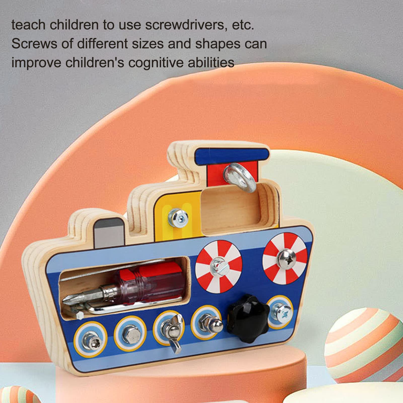 Montessori Screwdriver Board Set - Wooden Educational Toys for Toddlers & Preschoolers | Basic Life Skills, Sensory Learning, Fine Motor Development | Perfect for Homeschooling & Early Childhood Classroom Activities