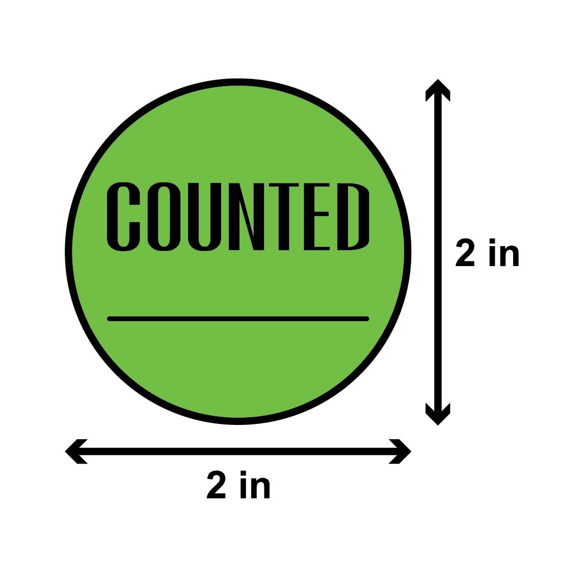 2 Inch Round Counted Inventory Control Stickers - 300 Adhesive Labels Per Roll (10 Rolls) for Shipping, Warehouse & Stock Management - Perfect for Barcode Labeling, Asset Tracking & Organization