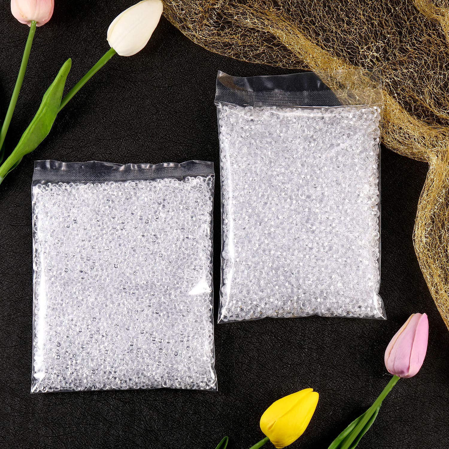 10000 Clear Acrylic Diamond Rhinestones - 4.5mm & 6mm Wedding Table Scatter Confetti for Centerpieces, Bridal Shower Decor, Vase Filler - Perfect for Wedding Decorations, Party Table Decor, DIY Crafts and Event Styling