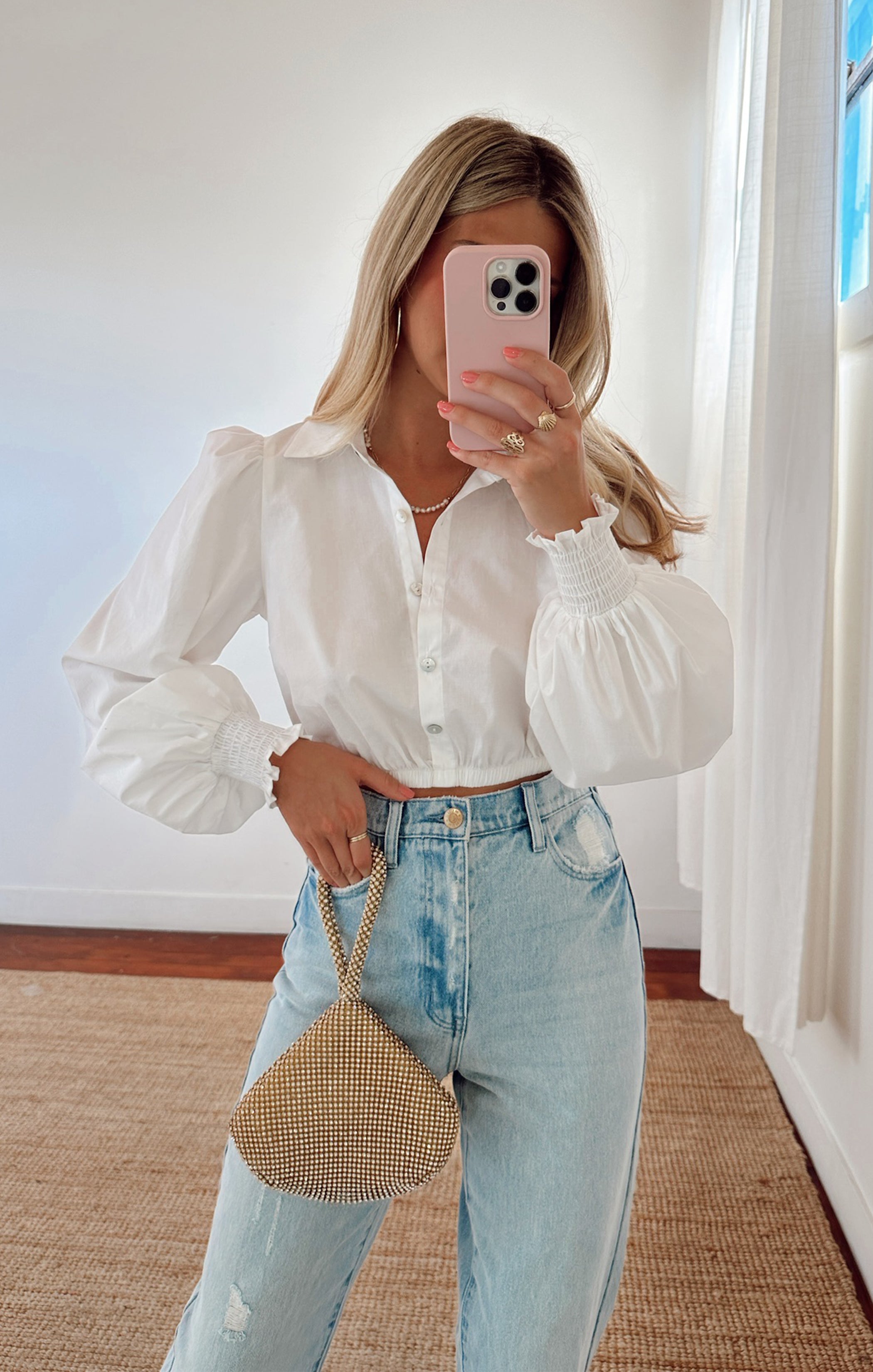 Count On Me Collared Top - Women's Classic White Poplin Shirt for Work, Office & Casual Wear | Breathable & Comfortable Everyday Blouse