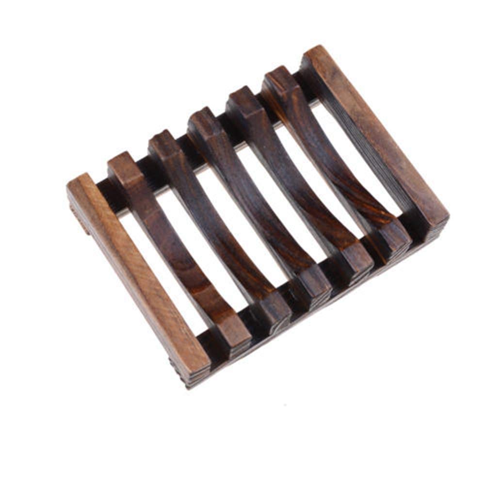 Vintage Charcoal Wooden Soap Dish - Natural Bathroom Soap Holder with Drainage, Eco-Friendly Soap Saver Tray for Shower, Sink Counter & Vanity Organizer