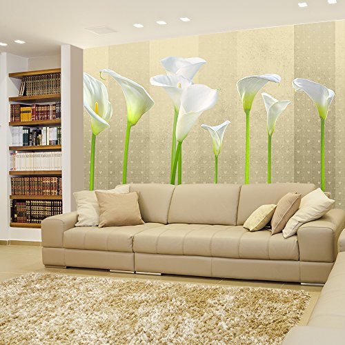 Arum Lilies With Copper Striped Heart Background