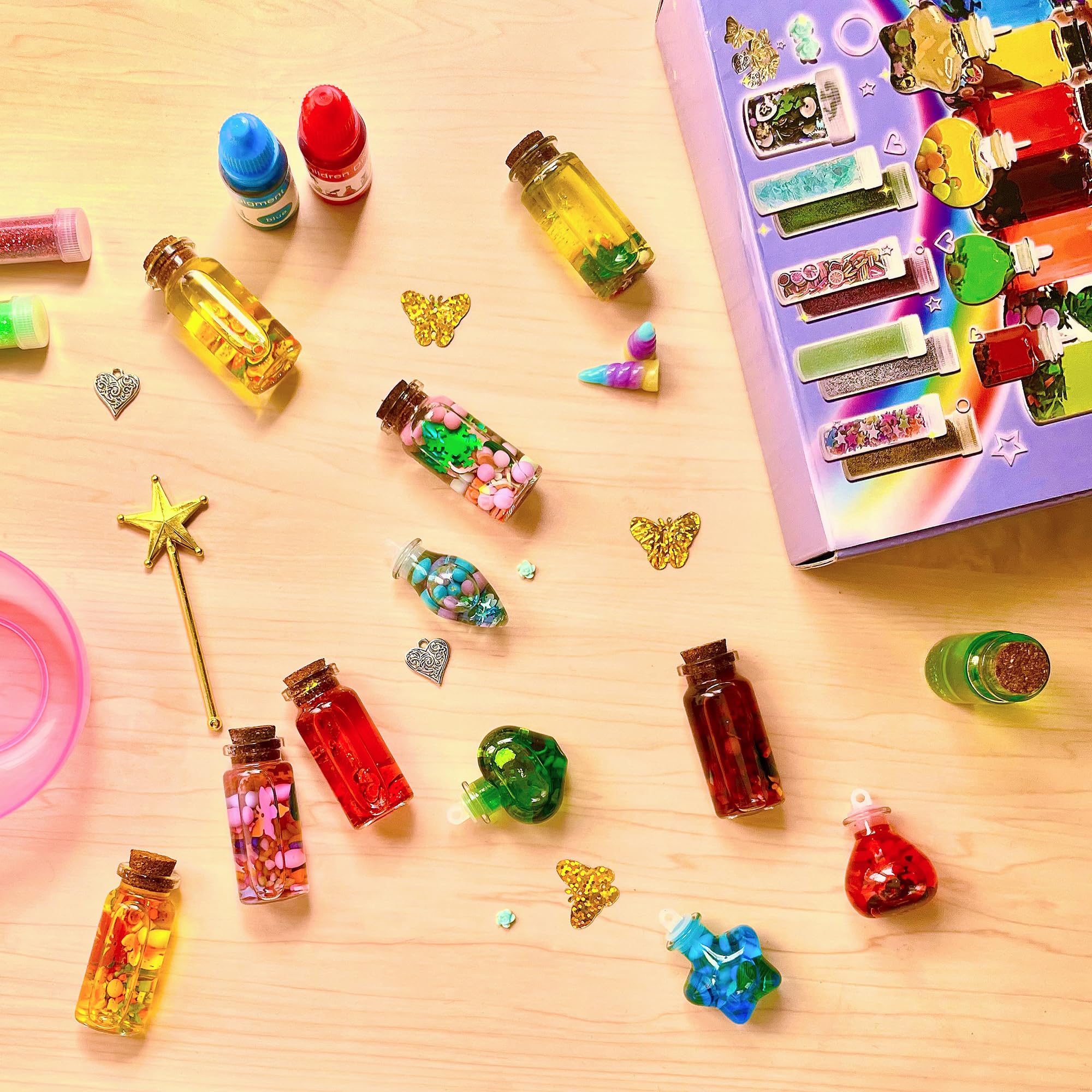 18-Piece Potion Bottles Kit for Kids - Fairy Mixies Magic Potion Set for Halloween & Christmas Decorations - Creative Art Toy & Fun Birthday Gift for Girls Ages 6-10 - Perfect for Pretend Play, Party Favors & DIY Crafts