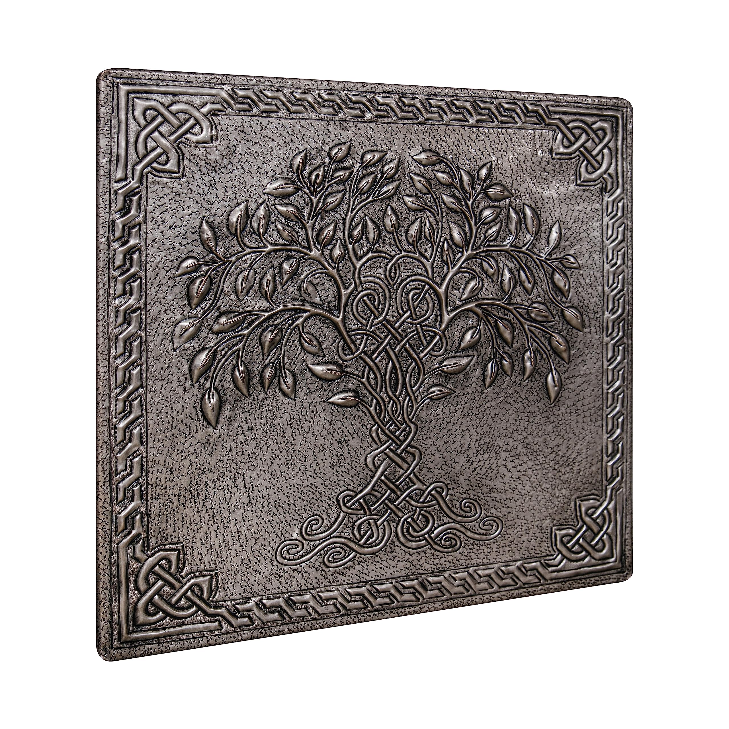 Handmade Celtic Tree of Life Copper Kitchen Backsplash Panel with Knot Border - Custom Indoor & Outdoor Wall Decor for Home, Restaurant & Bar