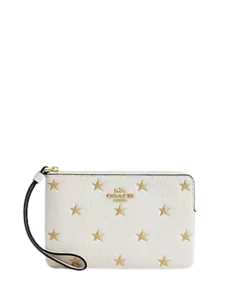 Coach Corner Zip Wristlet with Star Print - Stylish Crossbody Wallet for Women | Perfect for Everyday Use, Travel & Night Out