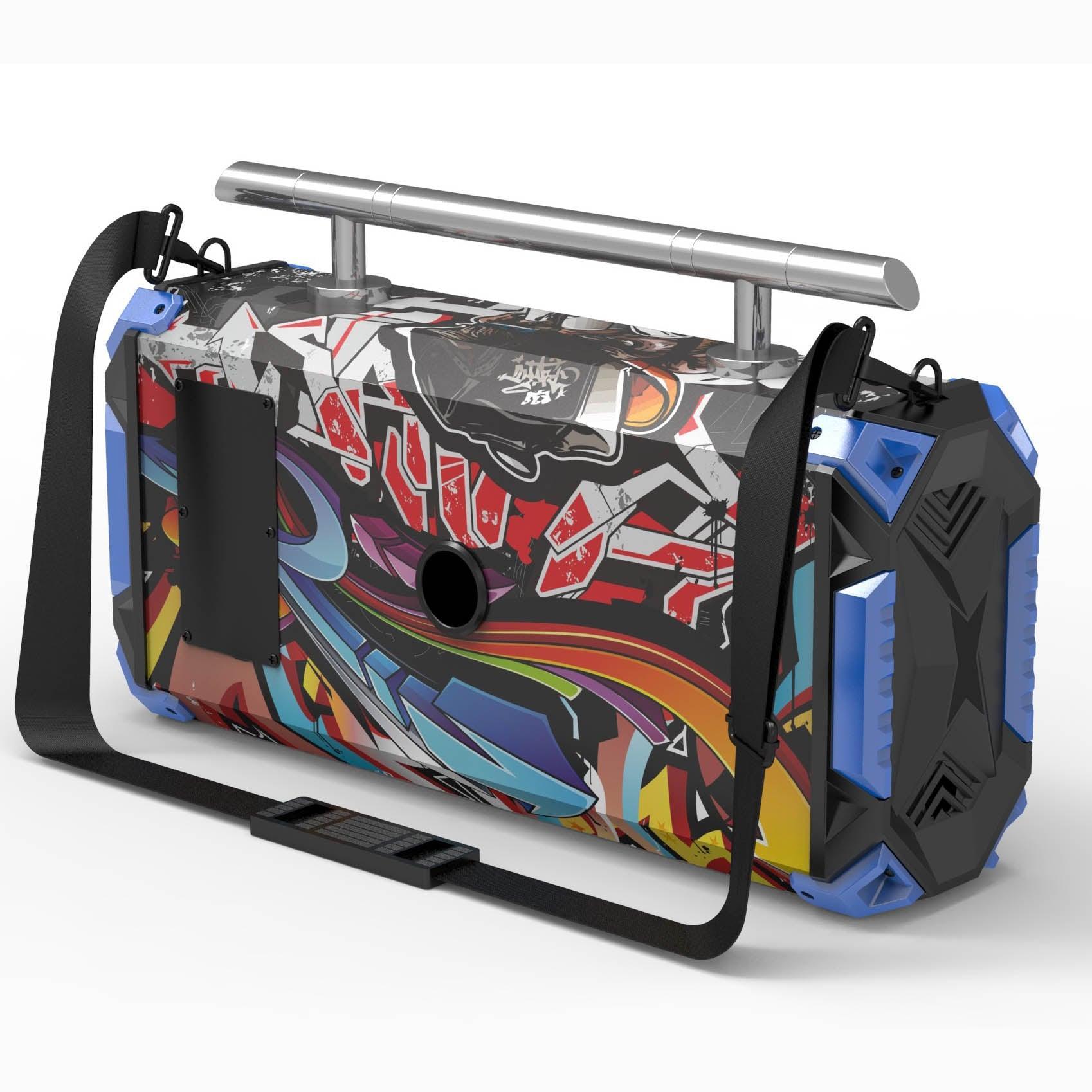 Custom Bumpboxx Flare6 Portable Bluetooth Boombox - Wireless Speaker for Outdoor Parties, Beach, Pool & Home Entertainment