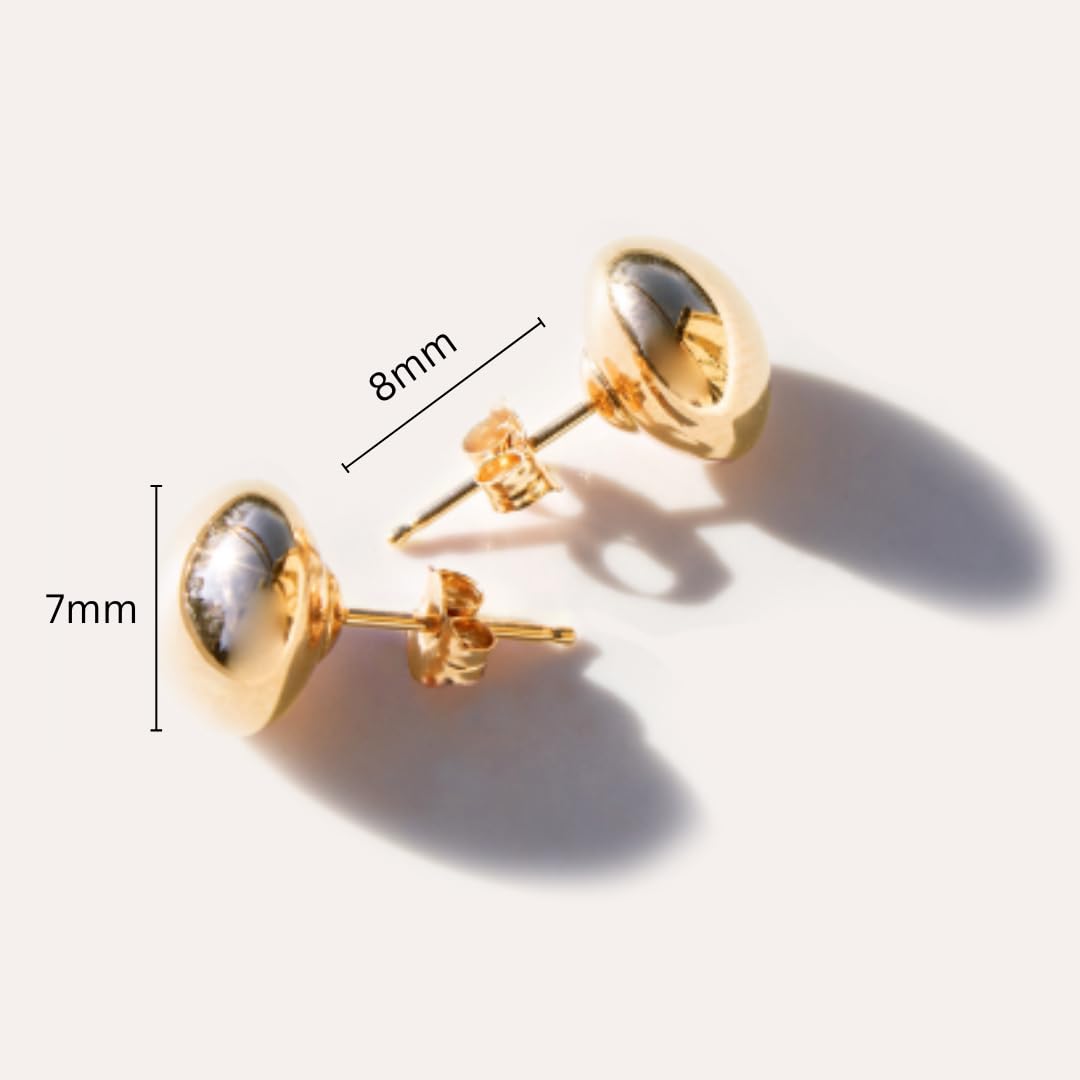 14K Gold Stud Earrings for Women - Butterfly Back Ball Earrings in 3/4/5/6/7/8mm Sizes - Perfect Anniversary, Valentine's Day & Birthday Gift Jewelry - Elegant Everyday Wear & Special Occasion Accessories