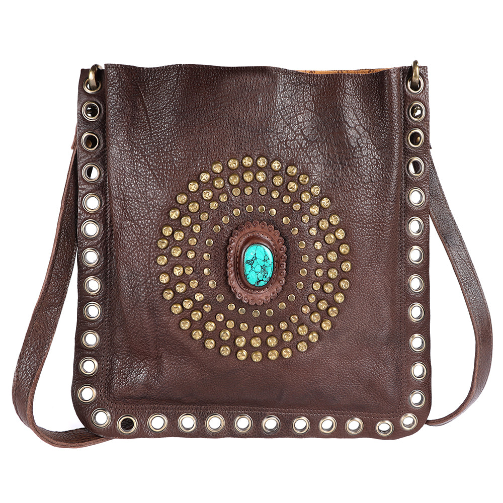 ADBGM353B Genuine Leather Women's Western Handbag Purse - American Darling Fashion Accessory for Cowgirl Style & Everyday Use