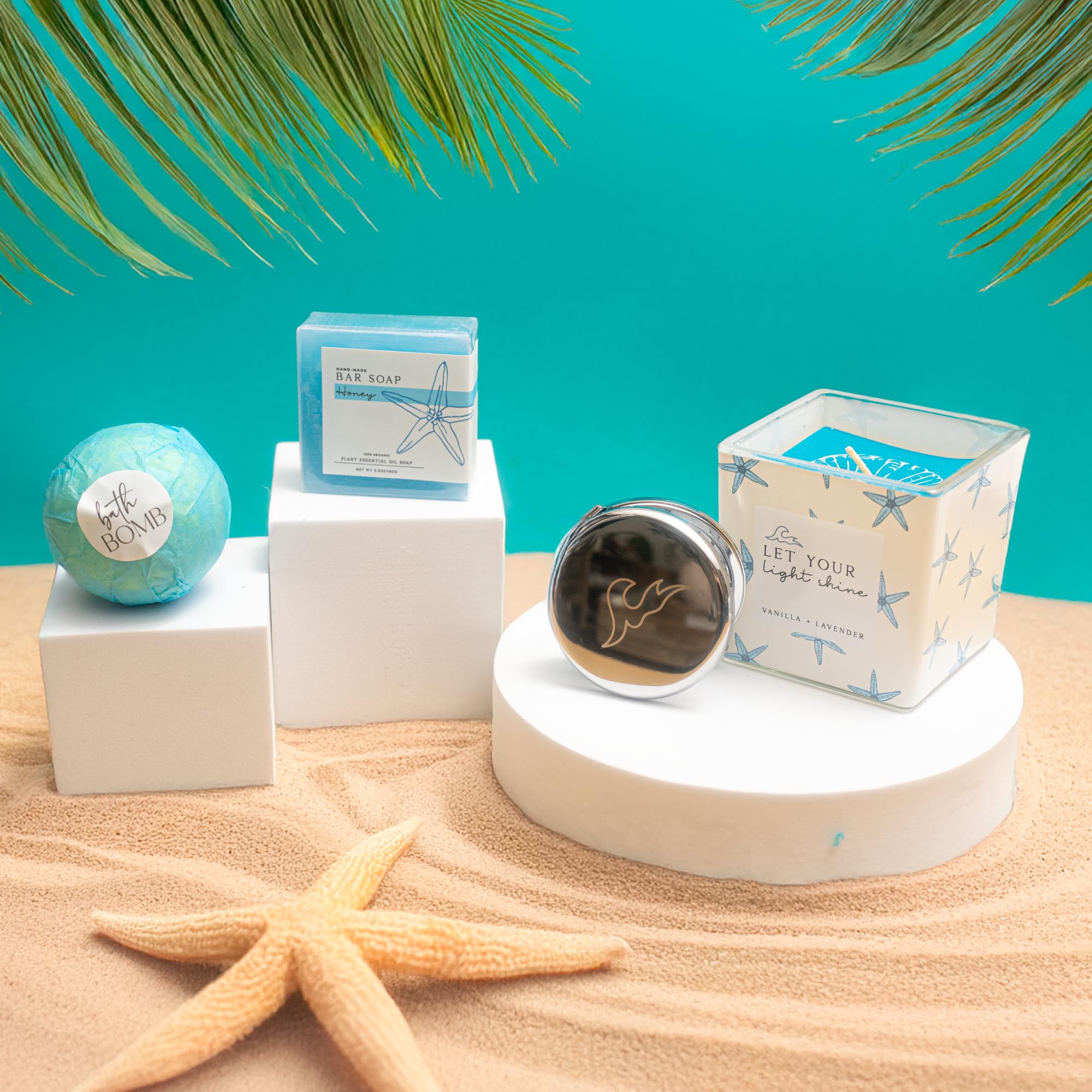 15-Piece Ocean Themed Self Care Gift Box for Women - Spa, Beach & Wellness Kit - Perfect for Birthdays, Get Well Soon, Surgery Recovery & Thinking of You Gifts - Relaxation & Stress Relief Gift Set for Her