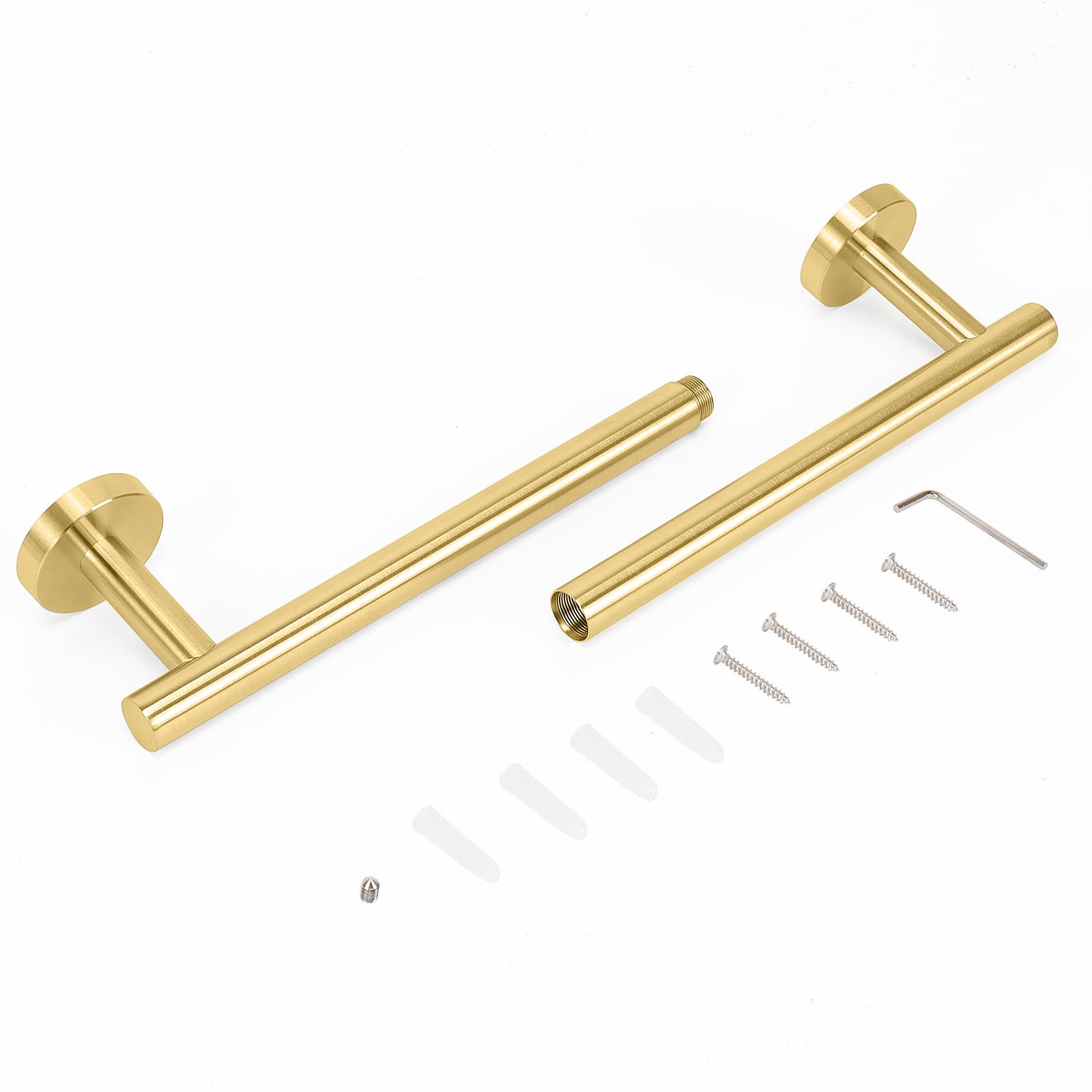 Premium Stainless Steel Bath Towel Bar - 18 Inch Brushed Gold Wall Mounted Towel Rack for Bathroom | Heavy Duty Shower Accessories | Perfect for Spa, Hotel & Home Decor (1 Pack)