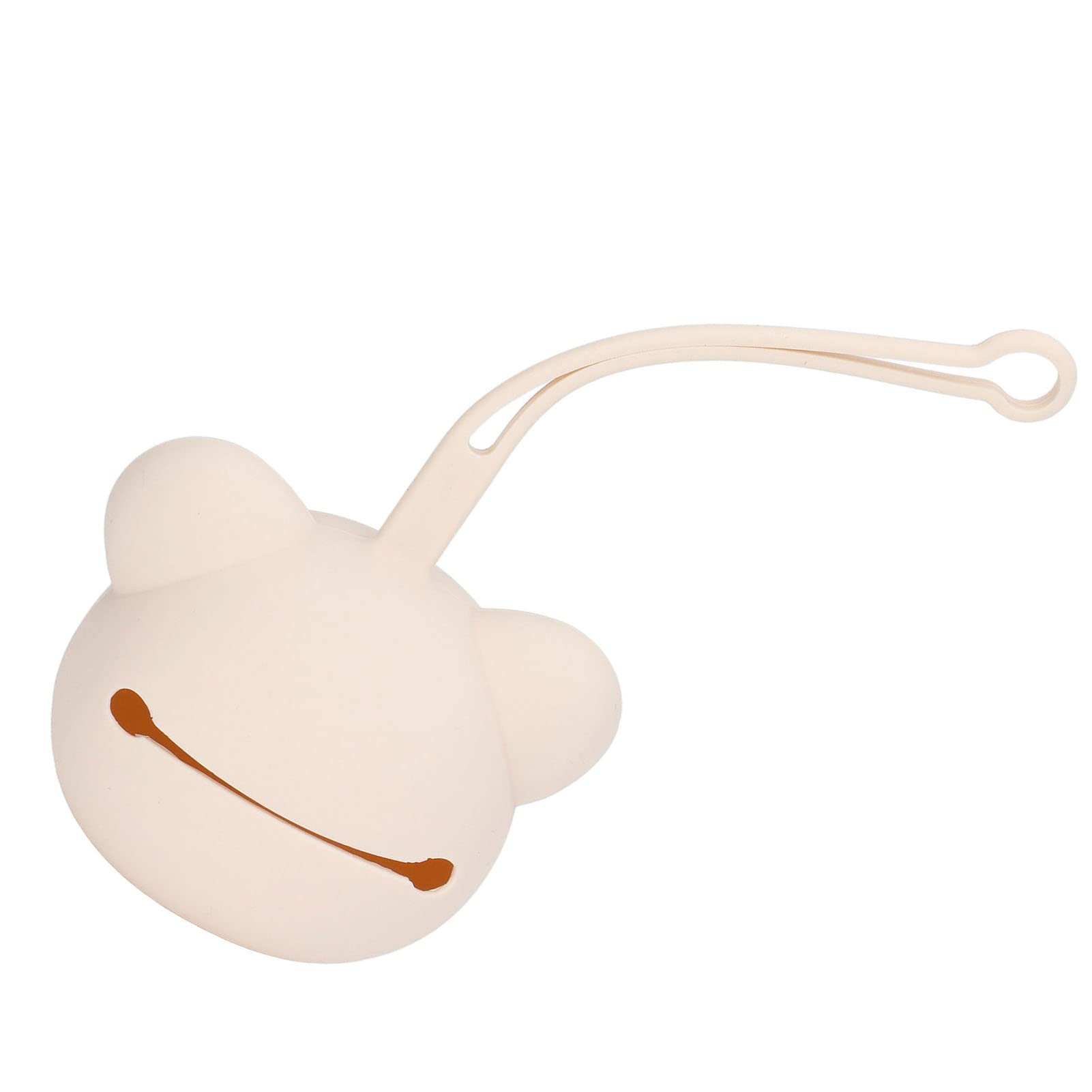 **Bear-Shaped Silicone Pacifier Case Holder - Travel Soother Pouch for Newborn Baby Boys & Girls (Milk Tea Color) - Perfect for Diaper Bags, Strollers & On-the-Go Parents**