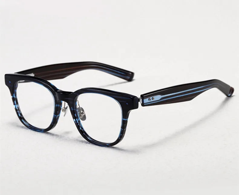 Stylish Aimee Unisex Full Rim Square Titanium Acetate Eyeglasses Frame 14152 - Lightweight & Durable for Work, Reading & Everyday Wear