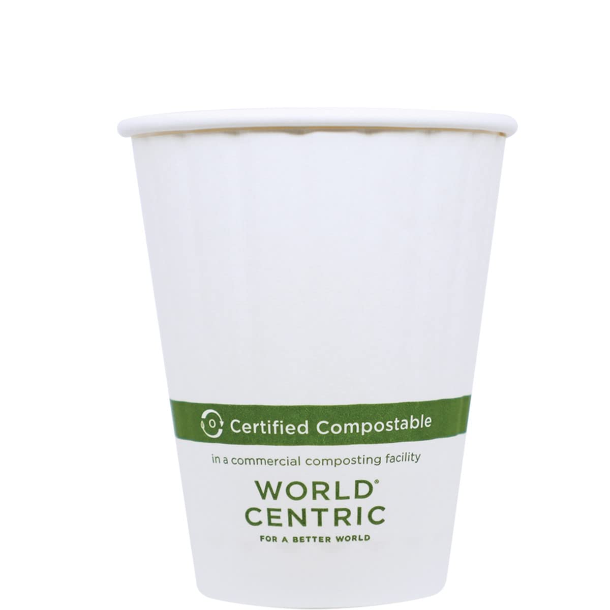 World Centric 100% Compostable Double Wall Hot Paper Cups - 8 oz White (1000 Pack) | Eco-Friendly Disposable Coffee Cups for Office, Cafes & Events | BPA-Free & Sustainable
