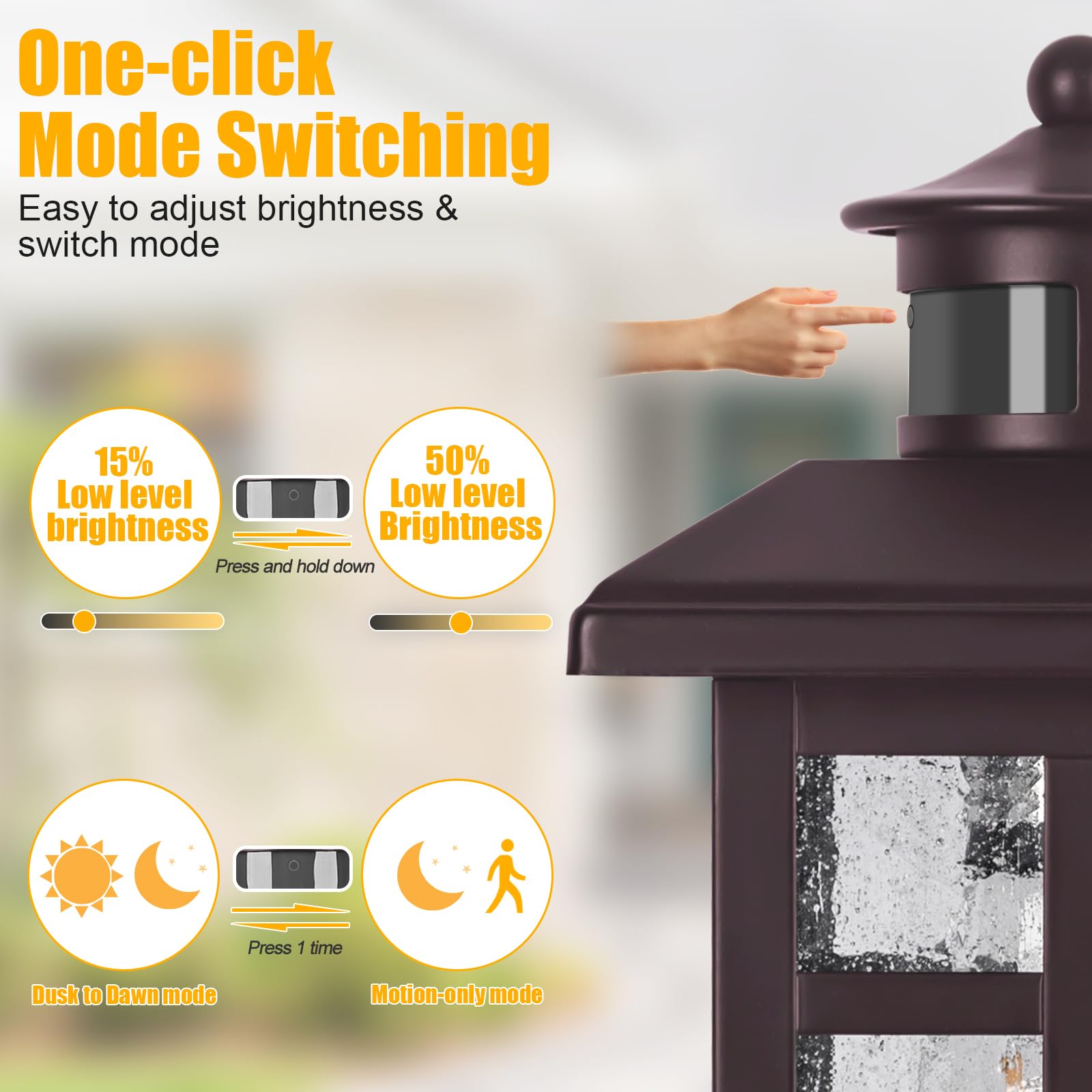 2 Packs Motion Sensor Outdoor Lights - Bronze Porch Light Fixtures with Motion Detection for House, Garage, Door - Weatherproof & Energy Efficient for Enhanced Home Security & Convenience (Perfect for Entryways, Driveways & Backyards)