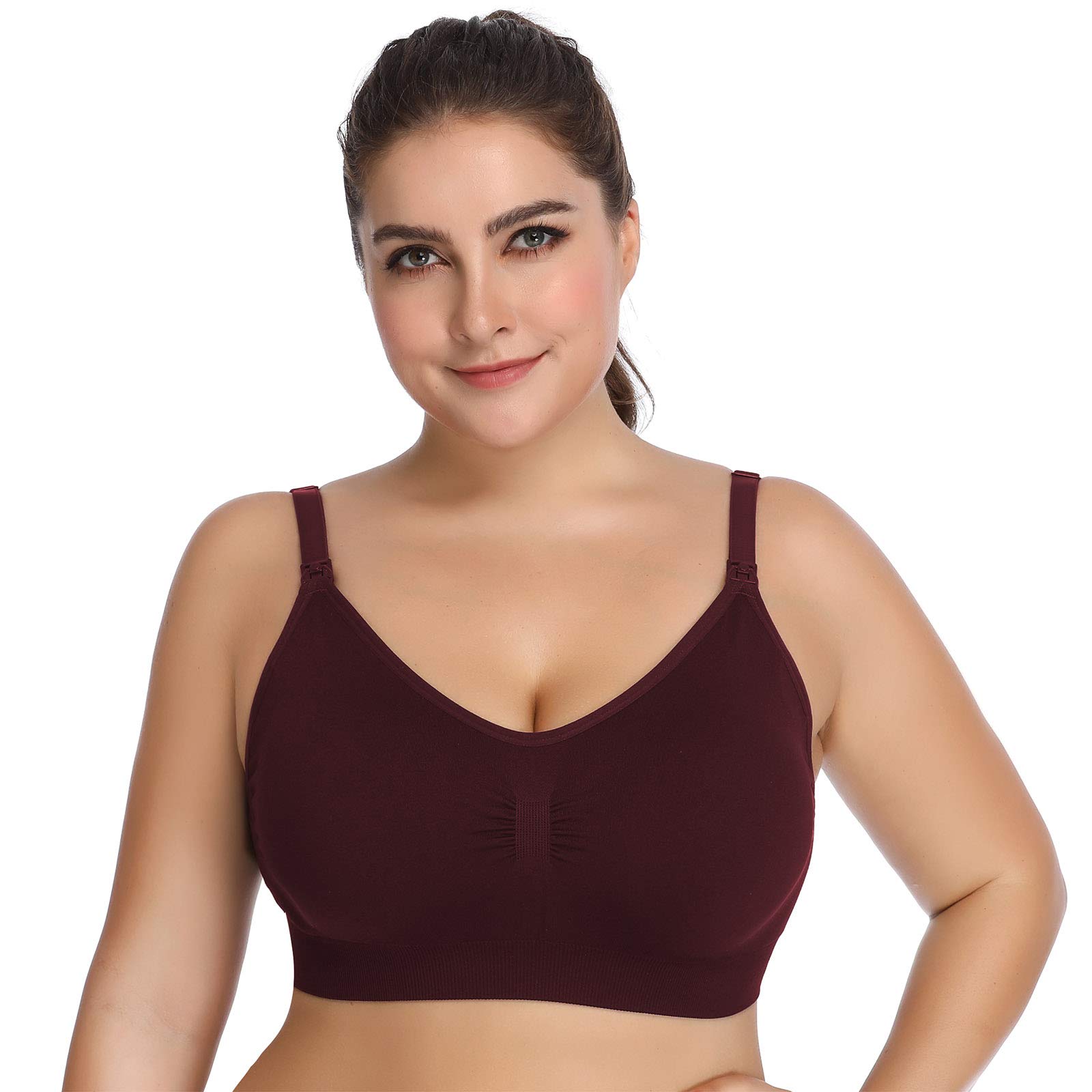 Lataly Women's Seamless Nursing Bra - Ultra Soft Maternity Bralette for Breastfeeding & Sleeping - 3 Pack - Comfortable for Pregnancy, Postpartum & Nighttime Nursing
