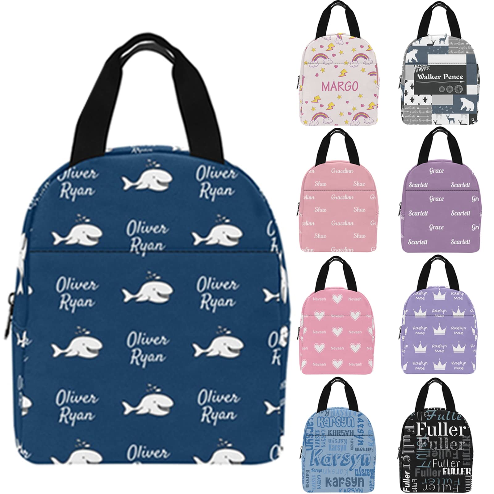 Custom Insulated Lunch Box for Women & Men - Personalized Reusable Thermal Lunch Bag with Pockets | Perfect for Office, School, Picnics & Outdoor Activities