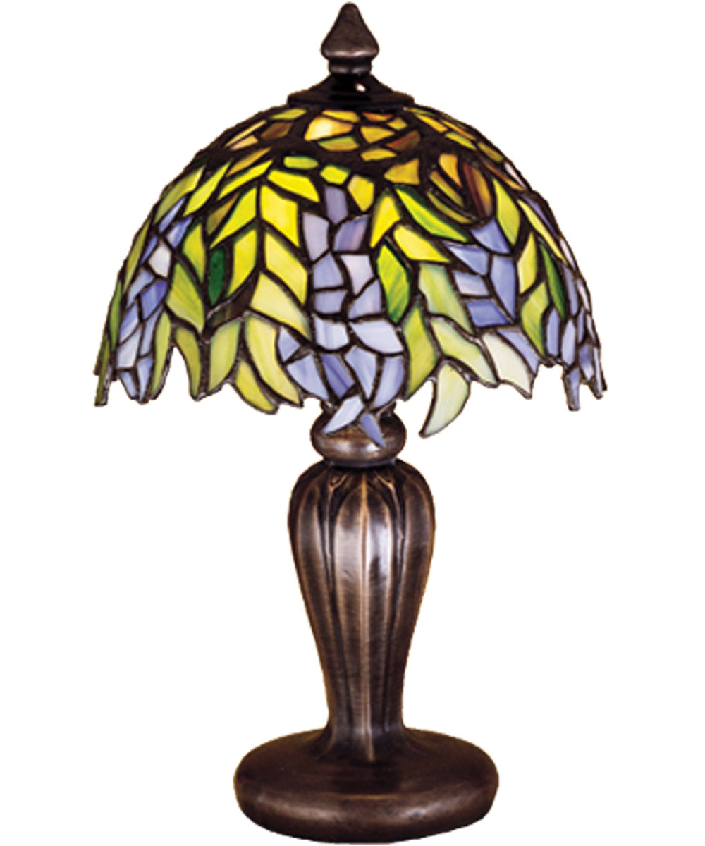 13H Tiffany Honey Locust Mini Lamp - Stained Glass Table Lamp for Bedroom, Living Room & Office Decor - Vintage Style Night Light Gift Idea