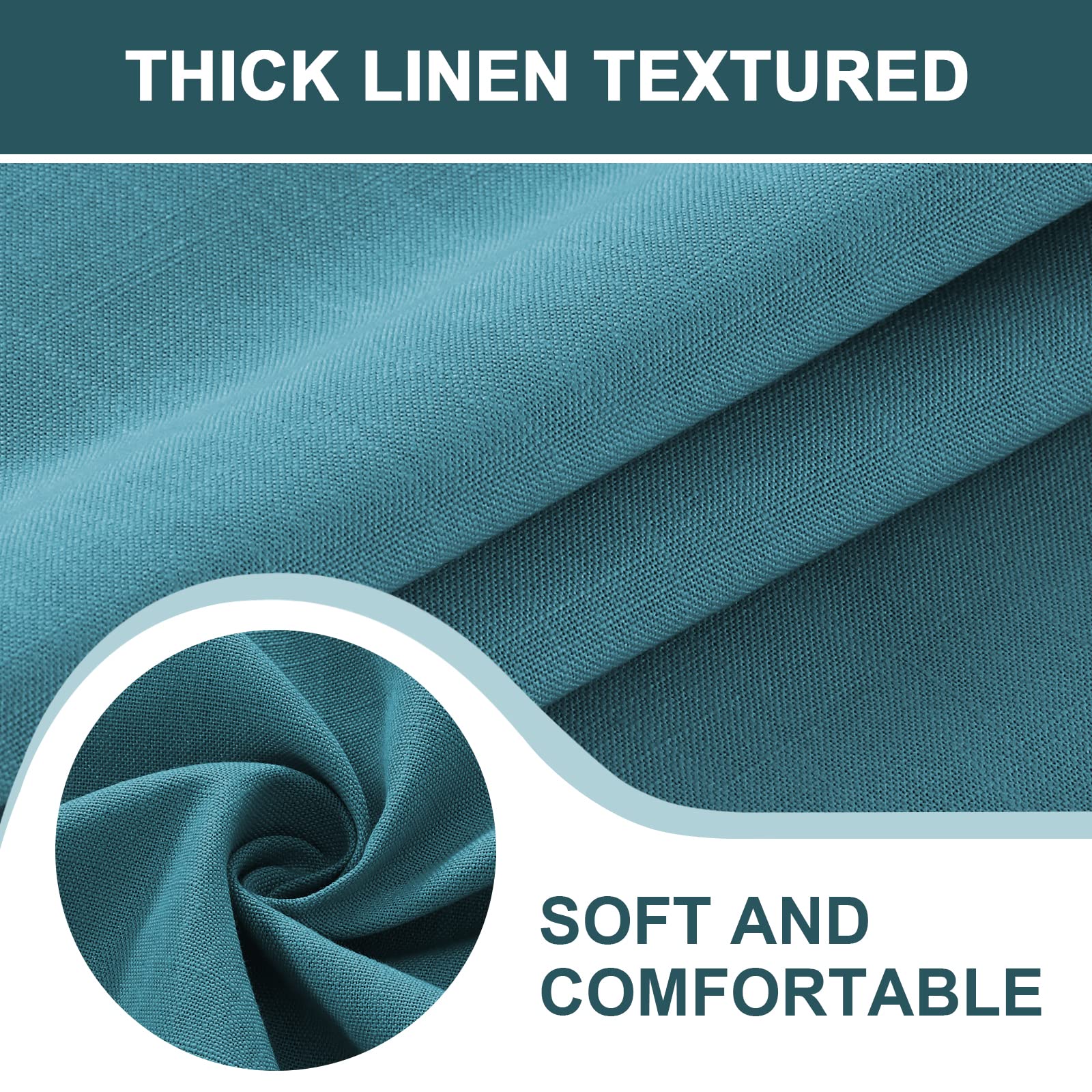 Premium Wrinkle-Resistant Waterproof Rectangle Tablecloth - 60 x 104 Inch Dark Teal Linen Fabric Cover for Dining Room, Kitchen & Outdoor Use - Perfect for Parties, Picnics & Daily Dining