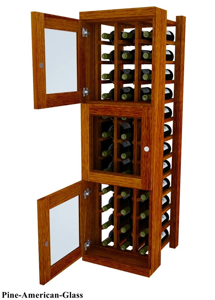 Vinostor Wine Lockers - 3 Locking Bins for Individual Bottles | 51 5/8 Inch Tall | Perfect for Home Cellars, Restaurants & Wine Collectors