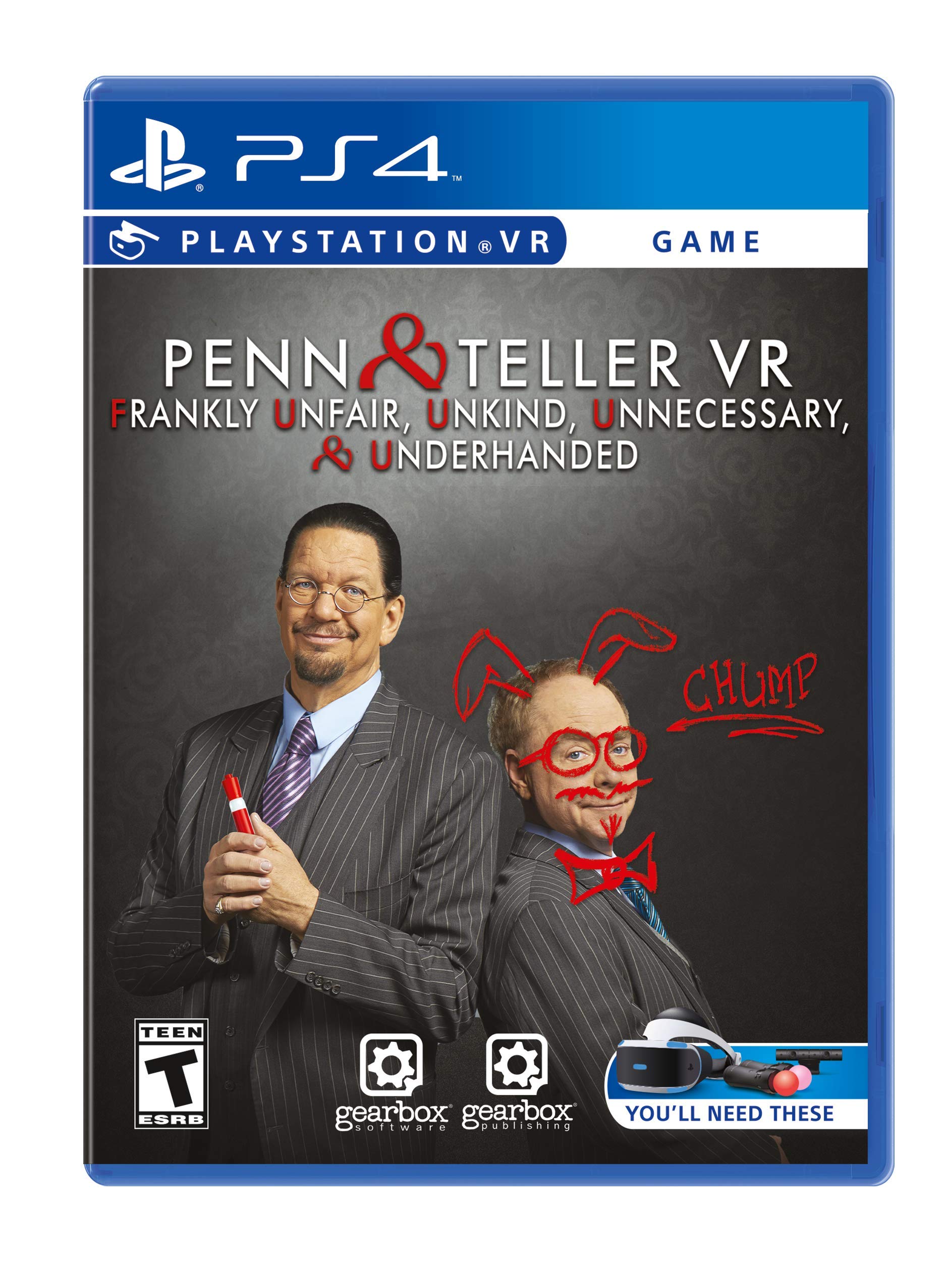 Penn & Teller VR: Frankly Unfair Unkind Unnecessary & Underhanded - PS4 Virtual Reality Game | Immersive Comedy Experience for PlayStation 4 | Perfect for Party Entertainment & VR Enthusiasts
