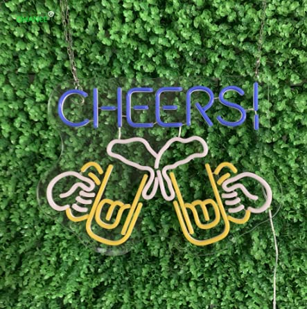 20x15 Inch Cheers Beer Cup LED Neon Sign - Super Bright Wall Decor Light for Bars, Pubs & Home - Vivid Colors & Energy Efficient - Perfect for Parties & Gifts