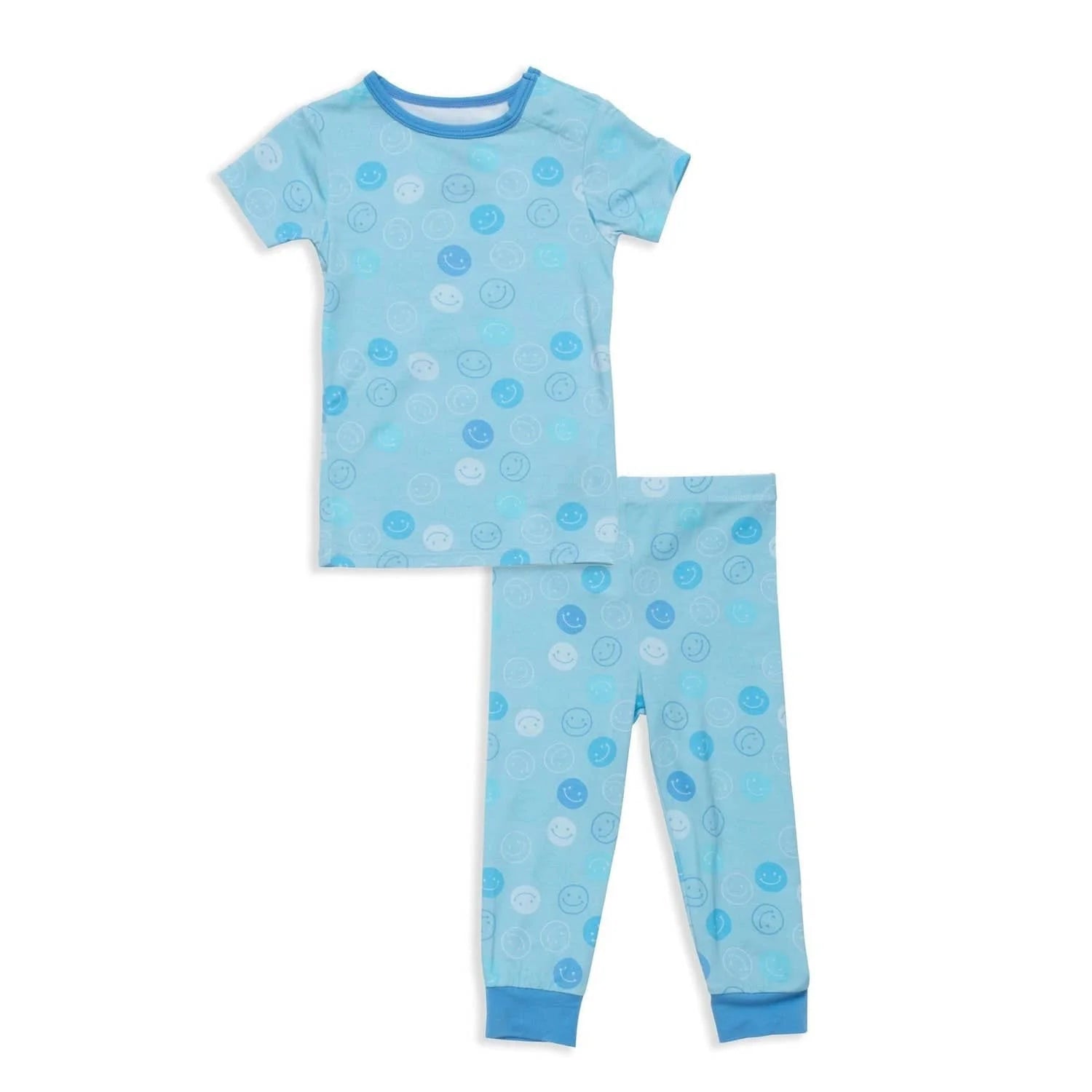 Blue Smile Modal Toddler Pajama Set - Soft Short Sleeve Sleepwear for Boys & Girls - Perfect for Bedtime, Lounging & Playtime