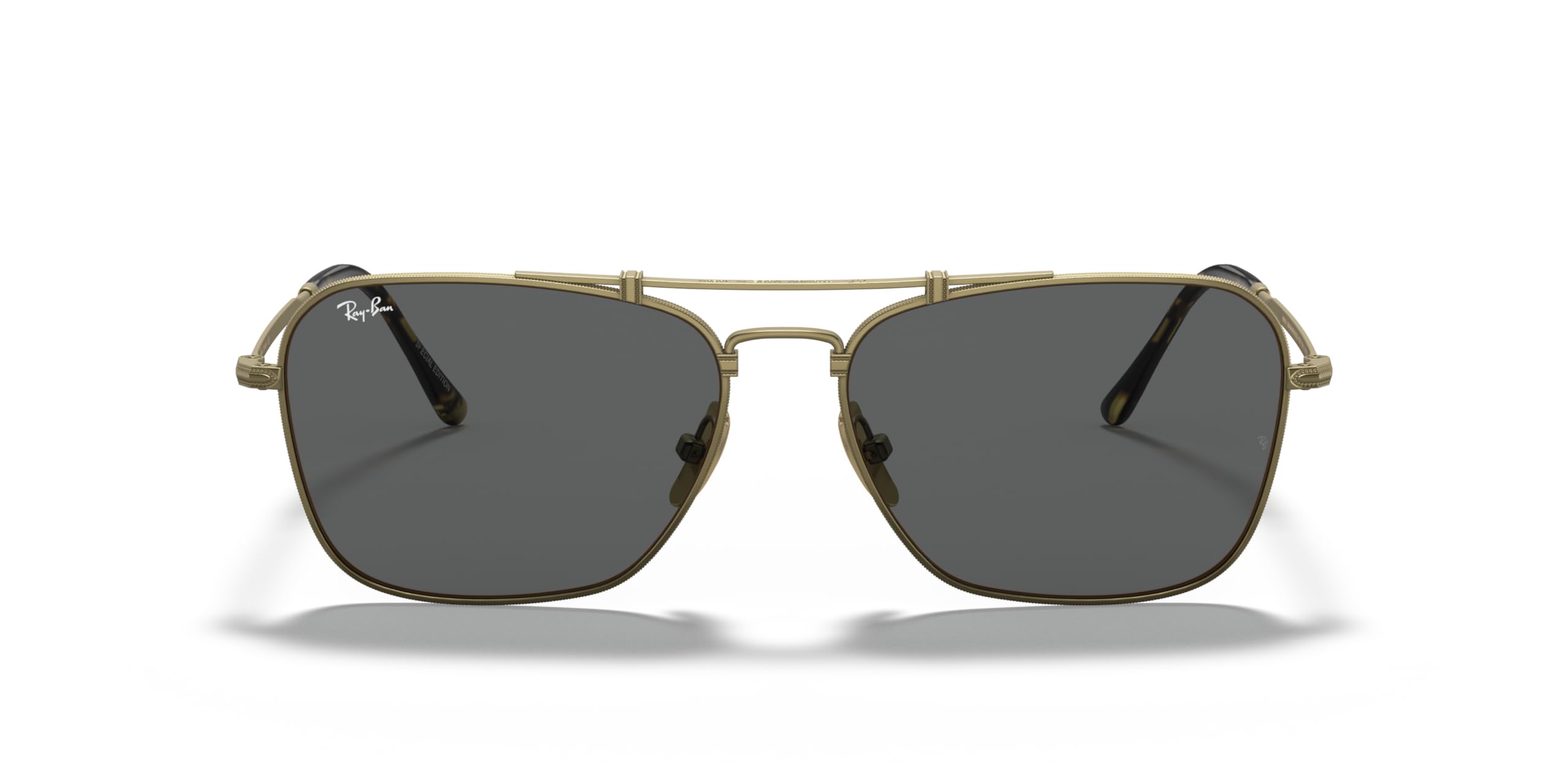 Ray-Ban RB8136 Caravan Titanium Square Sunglasses - Polarized UV Protection for Men & Women - Perfect for Driving, Beach & Outdoor Activities