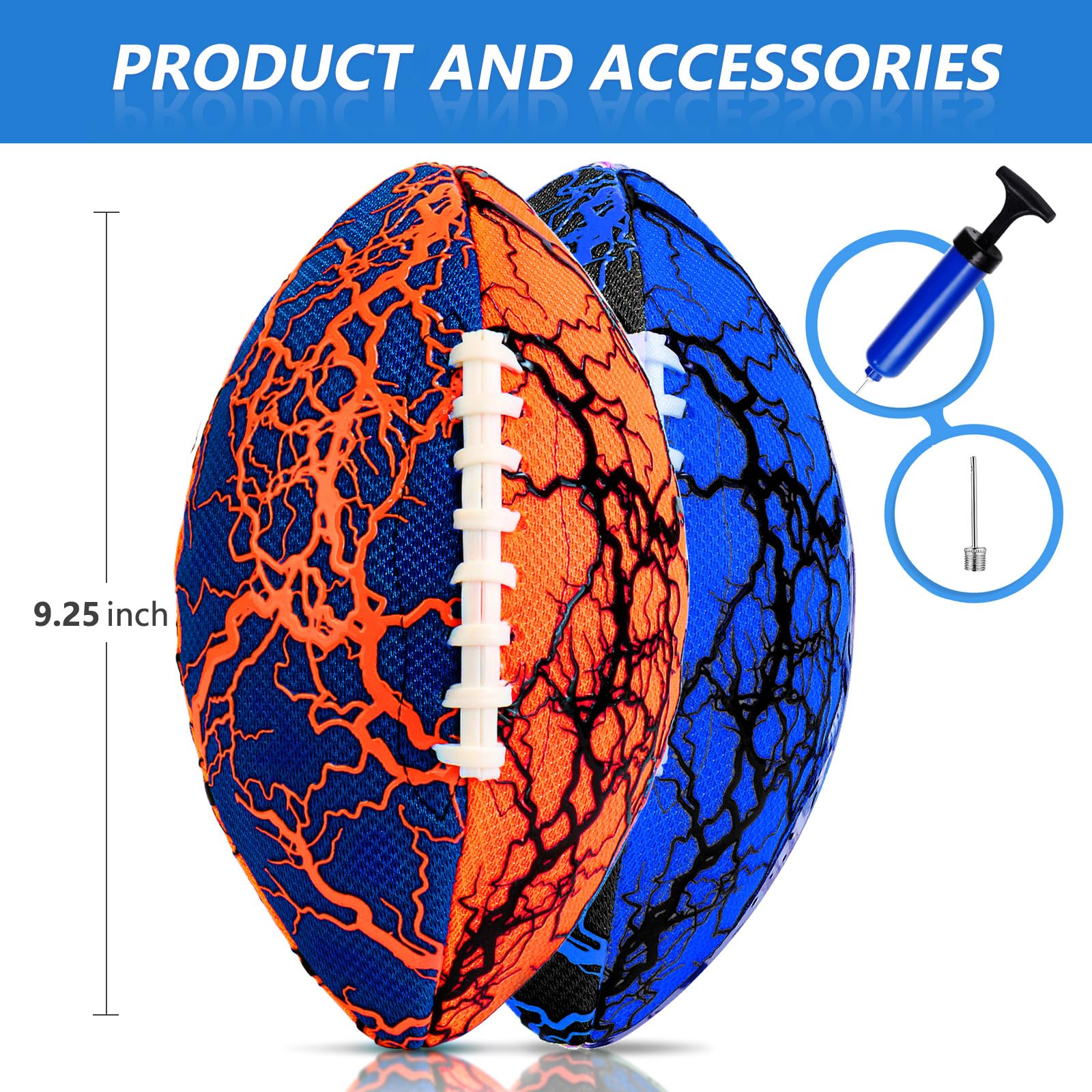 Jasonwell Waterproof Football - 2 Pack Strong Grip Pool & Beach Football for Kids, Teens & Adults | Fun Outdoor Water Toy for Swimming Pool, Lake, Park, Backyard Games & Family Activities