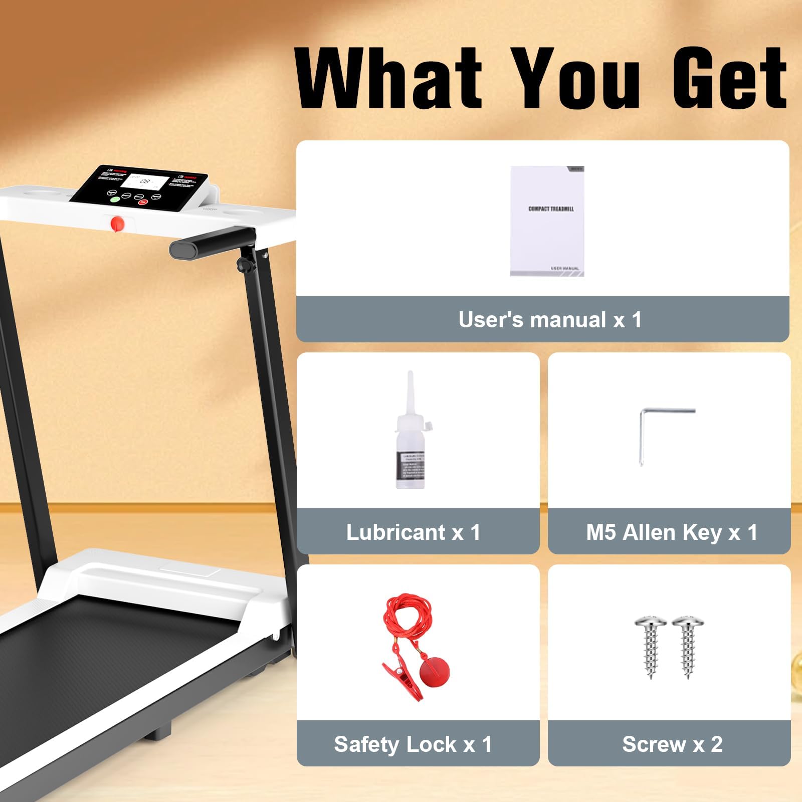 Folding Treadmill 300LBS Capacity - Compact Electric Running Machine with LED Display, 3.0HP Motor for Walking Jogging & Running - Portable Home & Office Treadmill for Small Spaces, Apartment Workouts & Indoor Cardio Training