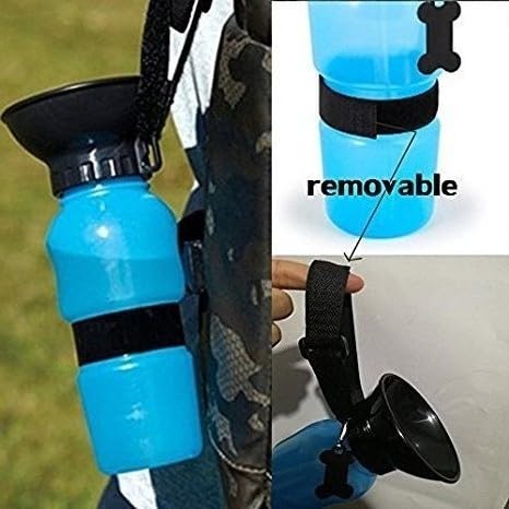Portable Dog Water Bottle with Bowl - Travel Pet Water Dispenser for Dogs - Leak-Proof Plastic Auto Dog Mug - Perfect for Hiking, Walking & Outdoor Adventures