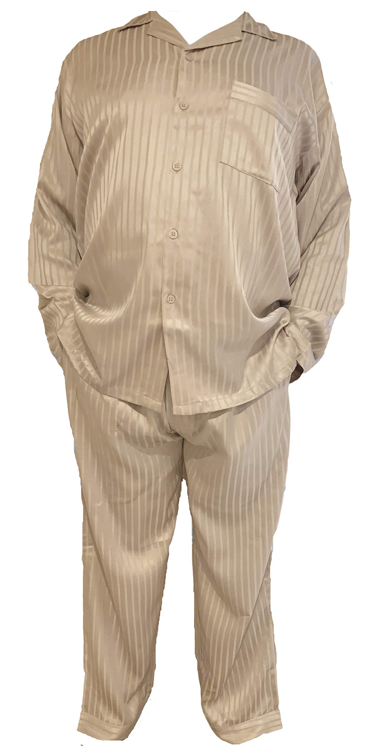 Classic Men's Satin Pajama Set - Comfortable Sleepwear for Home & Travel