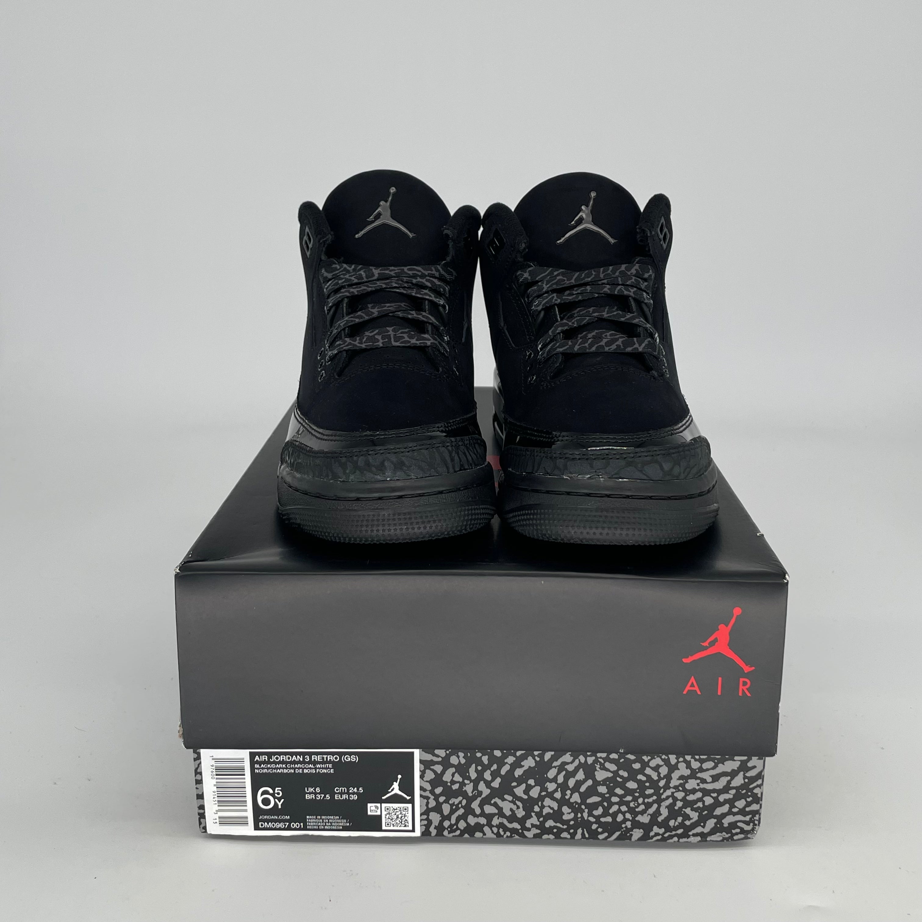Original Air Jordan 3 Retro 'Black Cat' Men's Basketball Shoes Size 6.5/8W (DM0967-001) - Perfect for Streetwear & Sneaker Collectors