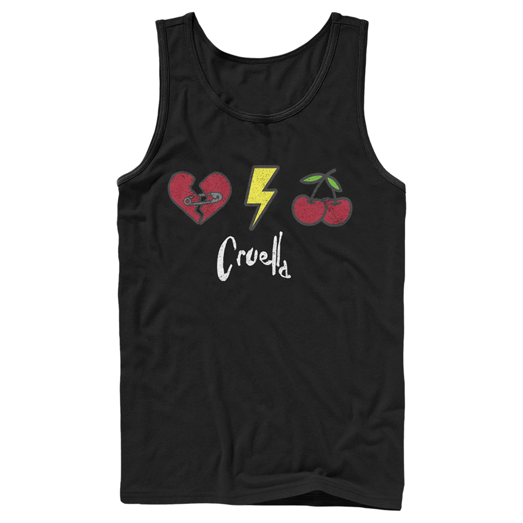 Cruella Logo Patch Men's Tank Top - Soft Cotton Sleeveless Shirt for Summer, Casual Wear & Disney Fans