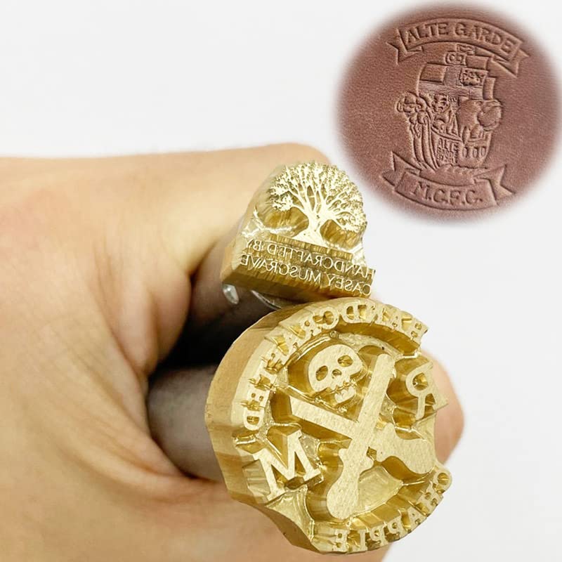 Custom Leather Stamp with Interchangeable Logo - Personalized Makers Mark for Leather Crafting | Perfect for Leatherworking, DIY Projects & Branding Handmade Goods
