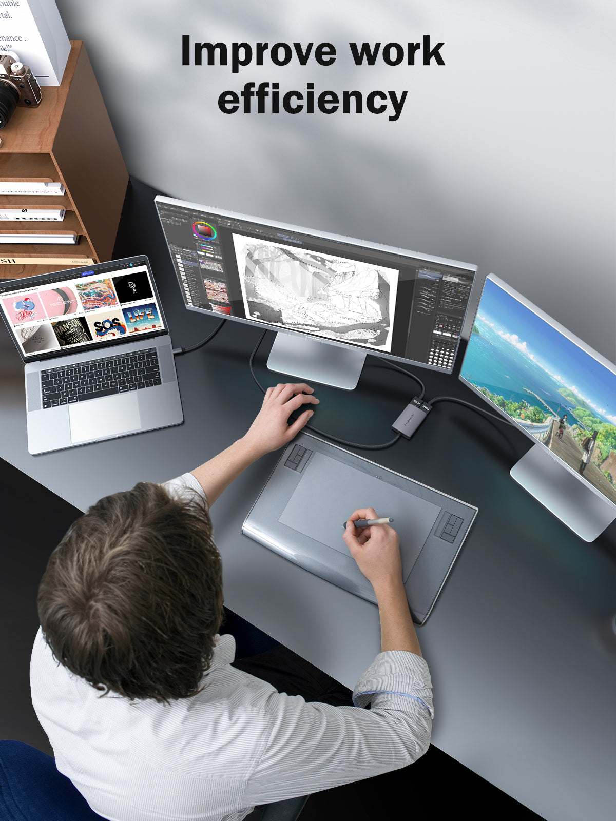 LEMORELE™ HD30 Dual HDMI Adapter - Connect 2 Monitors to Laptop for Work & Gaming | 4K Ultra HD, Plug & Play, Extended Display Mode for PC, Mac, Home Office & Entertainment Setup