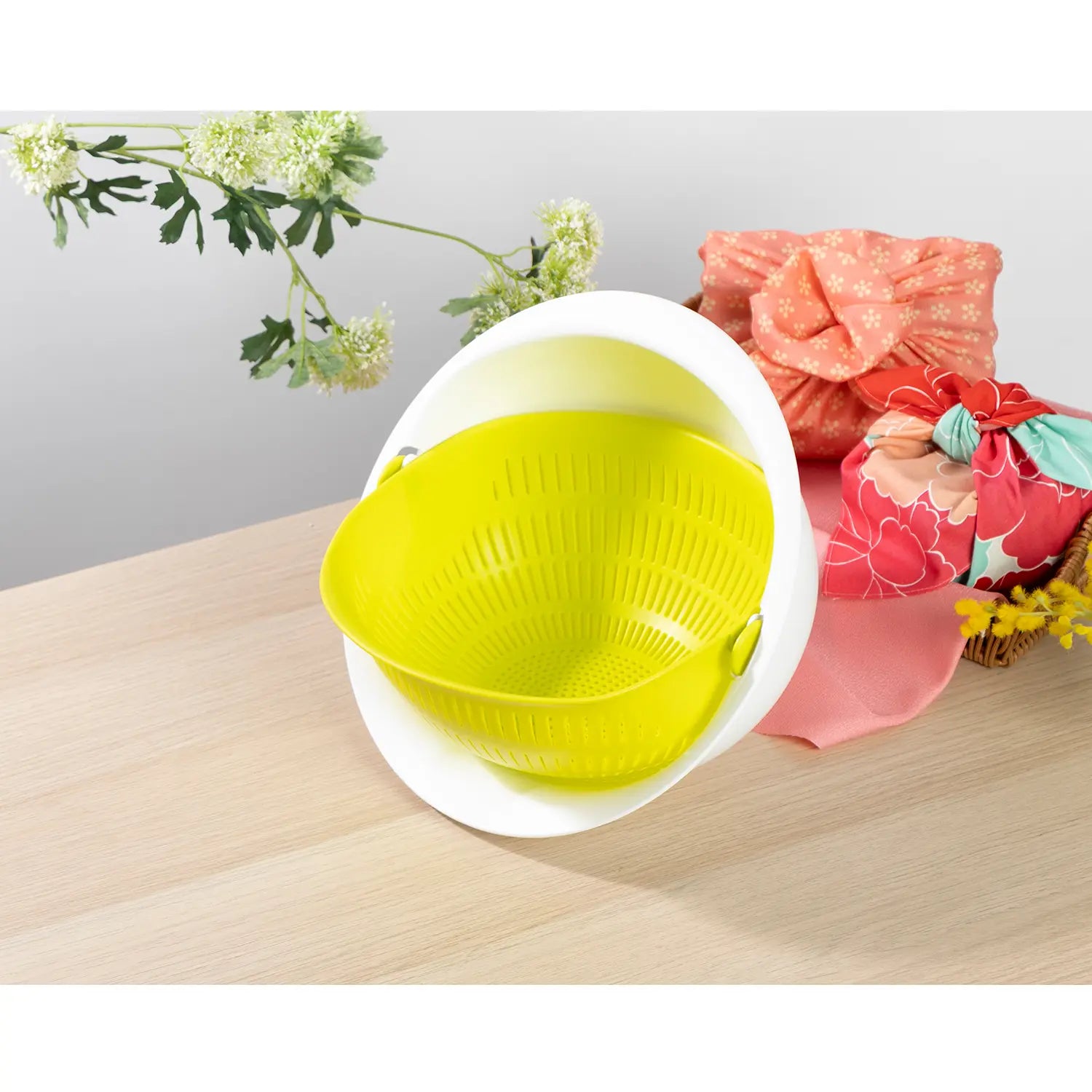 Akebono Premium Polypropylene Colander and Mixing Bowl Set - Durable, BPA-Free Kitchen Essentials for Pasta, Salad, and Food Prep