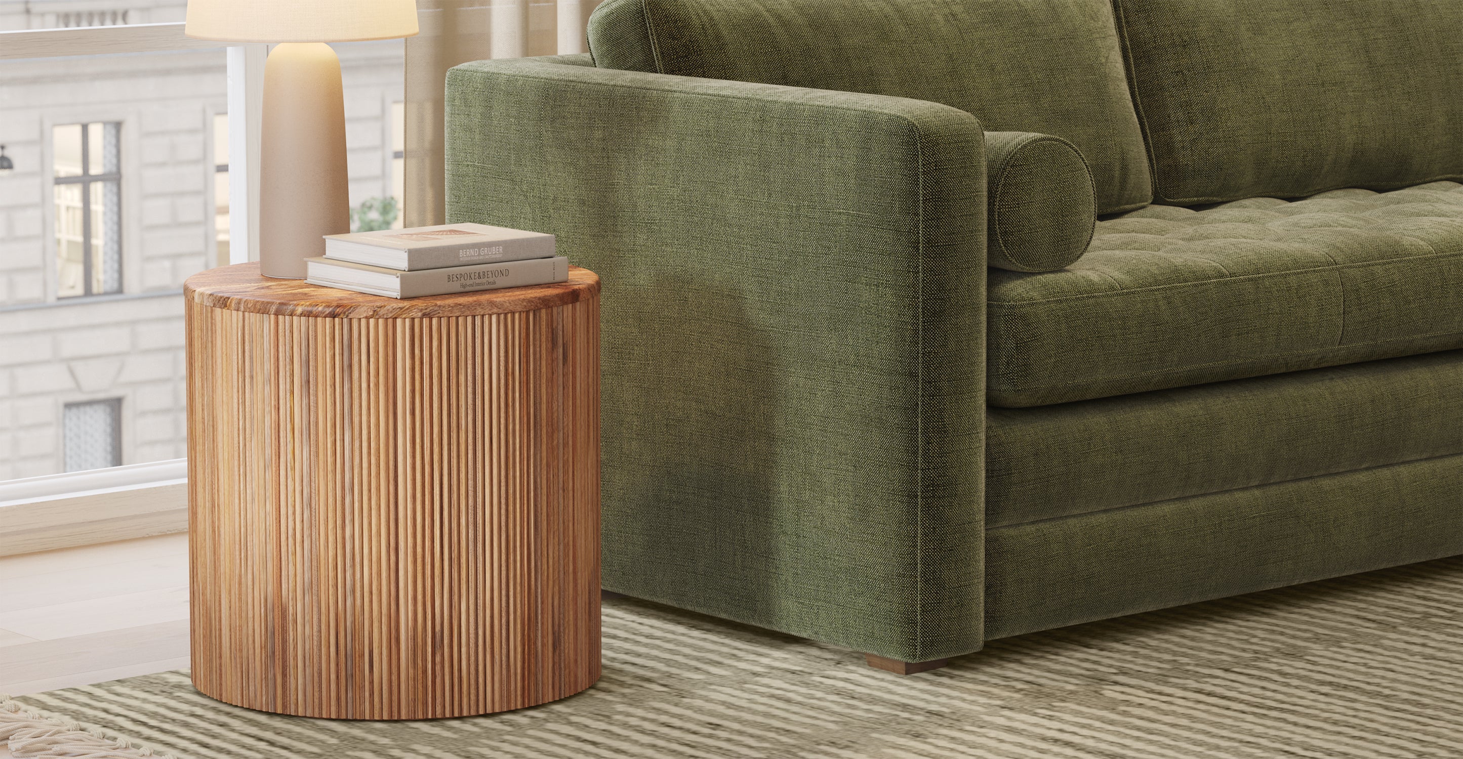 Deja Round Side Table with Storage Shelf - Modern End Table for Living Room, Bedroom & Office - Small Space-Saving Furniture with Hidden Storage Compartment