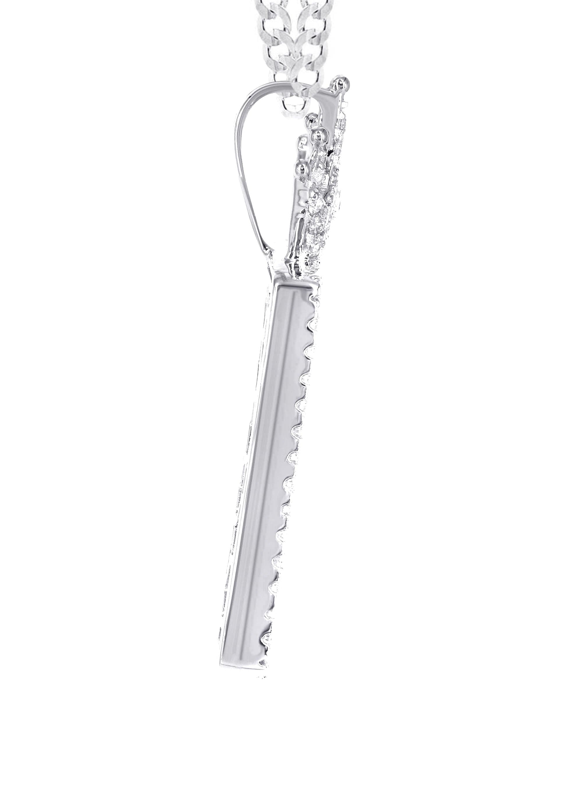 14K White Gold Diamond Crown Dog Tag Pendant Necklace - 1.4 Carat Real Diamond Jewelry for Men & Women - Perfect Gift for Anniversary, Birthday & Special Occasions
