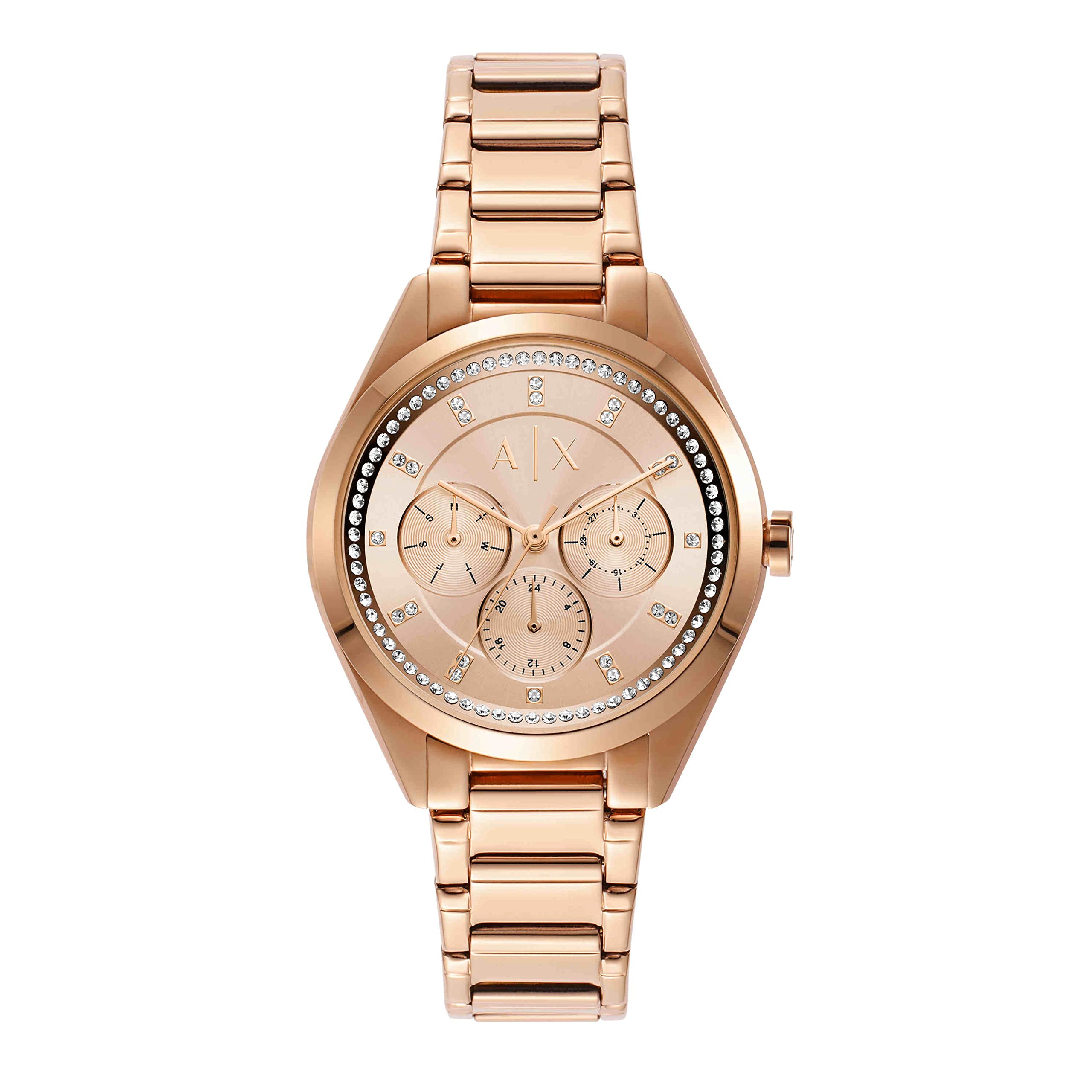 AX Armani Exchange Women's Chronograph Watch - Stainless Steel or Leather Strap | Fashionable & Water Resistant Timepiece for Work, Party & Everyday Wear