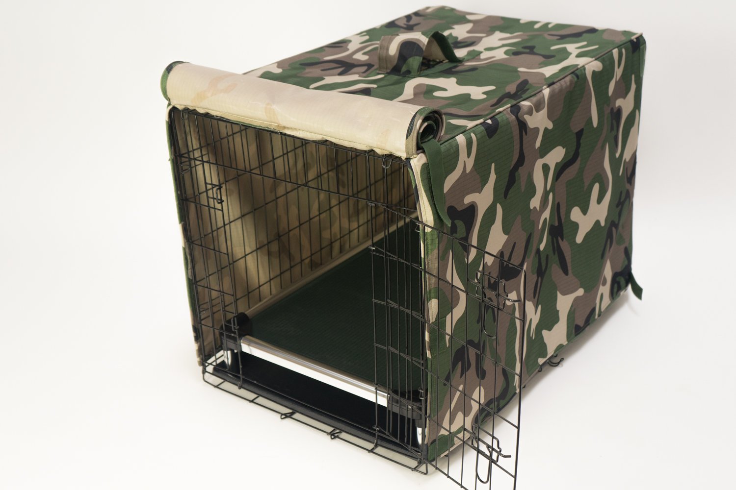 K9 Ballistics Tough Crate Cover™ - 42 Inch Durable Dog Crate Cover, Universal Fit for Wire Dog Kennels, Tan - Perfect for Travel, Home & Vet Visits
