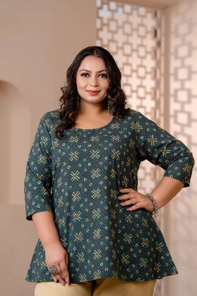 Stylish Plus Size Short Kurti Tunic for Women - Comfortable & Trendy Casual Wear for Office, Parties & Everyday Outfits