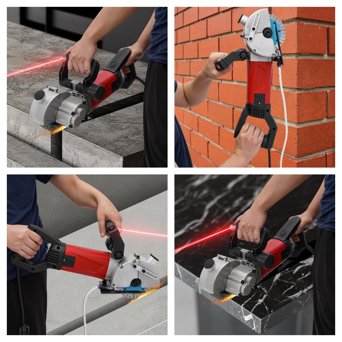 2800W Electric Wall Chaser Groove Cutting Machine - 5 Blades for Concrete, Brick, Granite & Marble | Professional Wall Slotting Tool for Construction & Renovation Projects