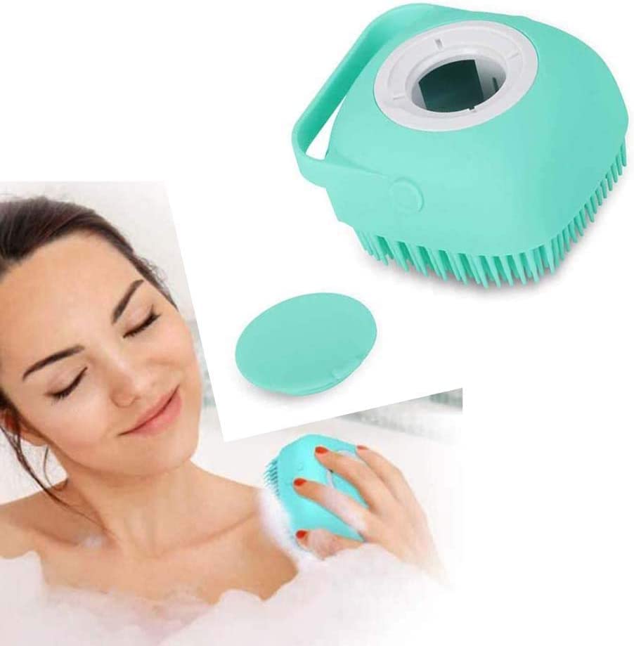 2 in 1 Soft Shower Brush & Body Scrubber with Shower Gel Dispenser - Exfoliating Wash Tool for Baby, Men & Women - Massage Shampoo Brush for Relaxing Bath & Skin Care Routine