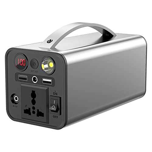 Portable Power Station 150WH - Rechargeable Solar Generator with Dual 110V/150W AC Outlets for Camping, Travel, Home Emergency & Outdoor Activities - Perfect for RV Trips, Hunting, Blackouts & Off-Grid Power Needs