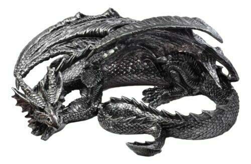 RiFHomDEc Oversized Slumbering Smaug Dragon Statue - 19.5 Inch Medieval Fantasy Decor for Home, Office & Game Room - Perfect for Lord of the Rings Fans & Fantasy Collectors